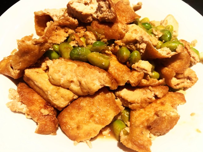 毛豆煎臭豆腐