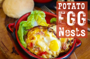 创意早餐食谱，酥脆土豆蛋巢配鹌鹑蛋