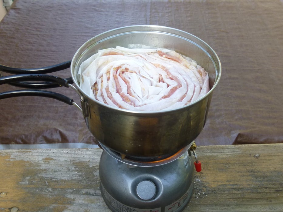 露营锅具煎培根法