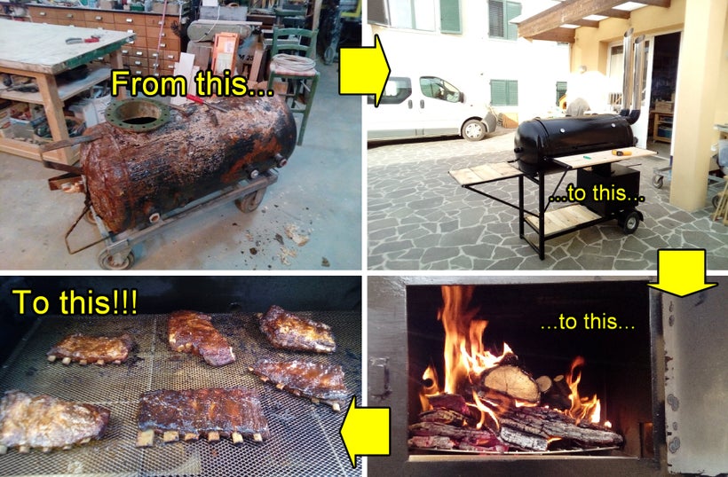 Reverse Flow Offset Smoker From an Old Water Boiler