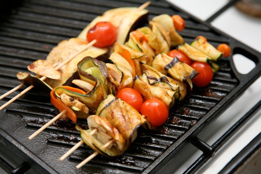 波浪纹烤蔬菜串