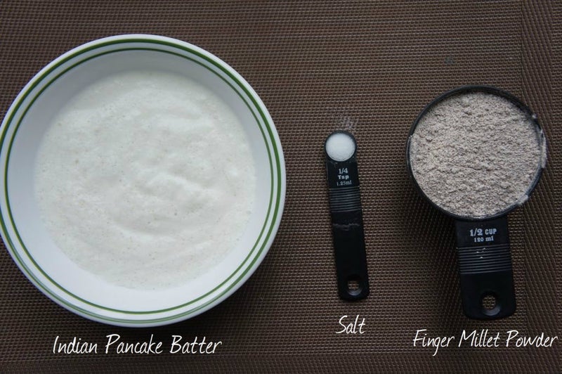 指状粟煎饼面糊