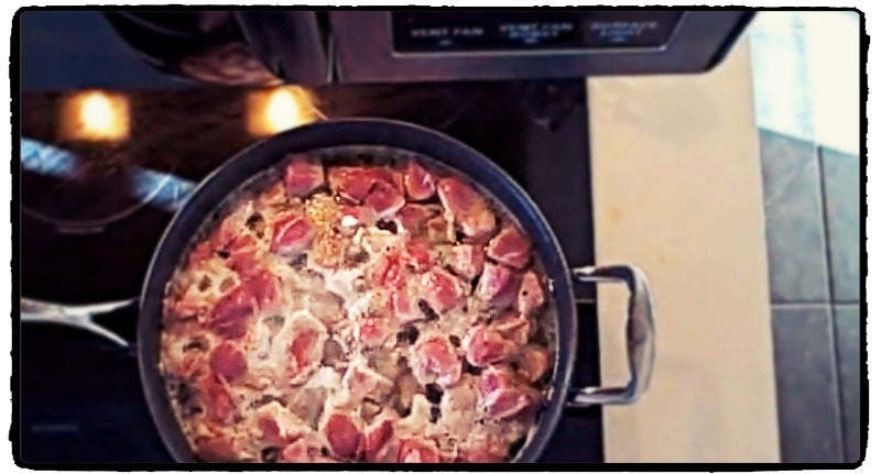 炖煮15分钟后...