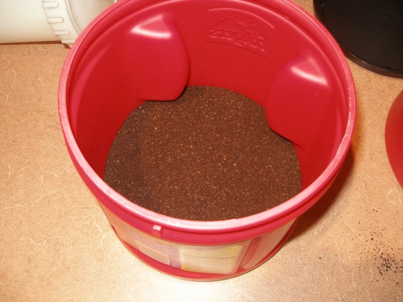 Combine Water and Coffee Grounds