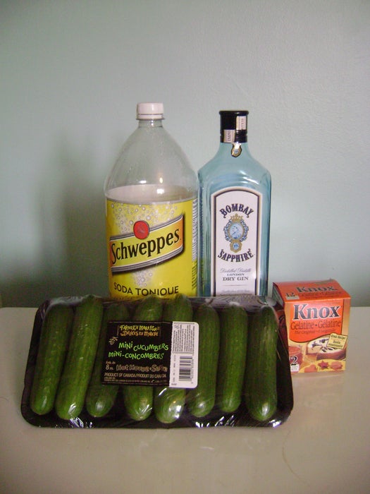 黄瓜金汤力果冻酒杯