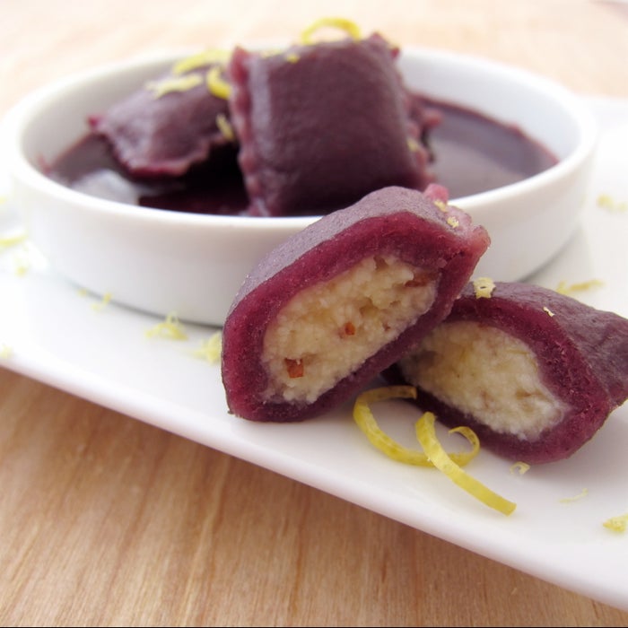 蓝莓柠檬乳清干酪馅意式方饺