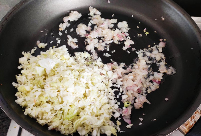 Add Chopped Cabbage and Grated Carrot