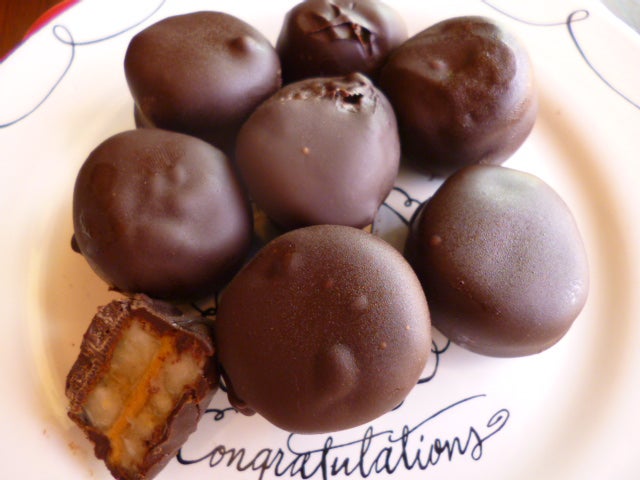 巧克力花生酱香蕉冷冻小吃