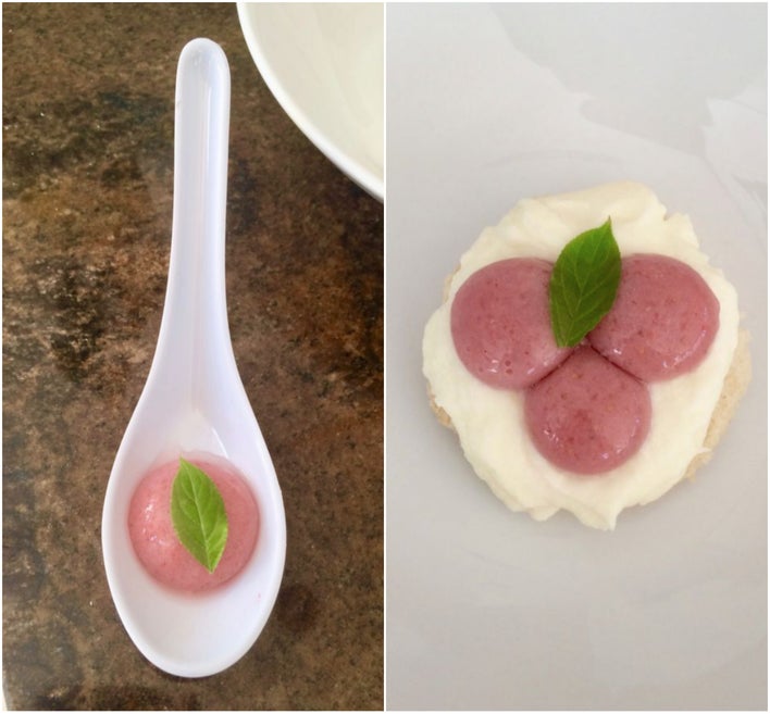 分子料理草莓球形蛋糕