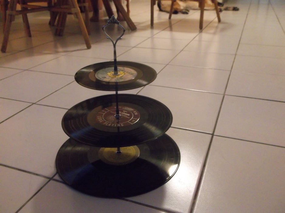 复古黑胶甜品架