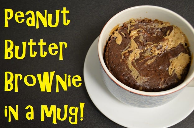 微波炉花生酱布朗尼杯!