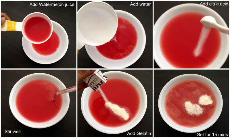 混合明胶与果汁