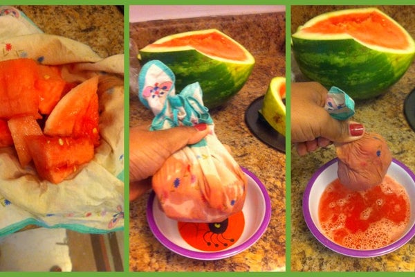 制作西瓜雪维菜汁