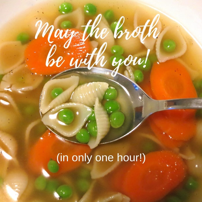 压力锅鸡汤：1小时搞定