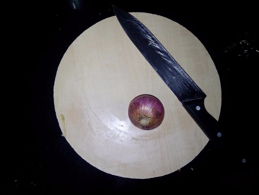 切洋葱和青椒长条