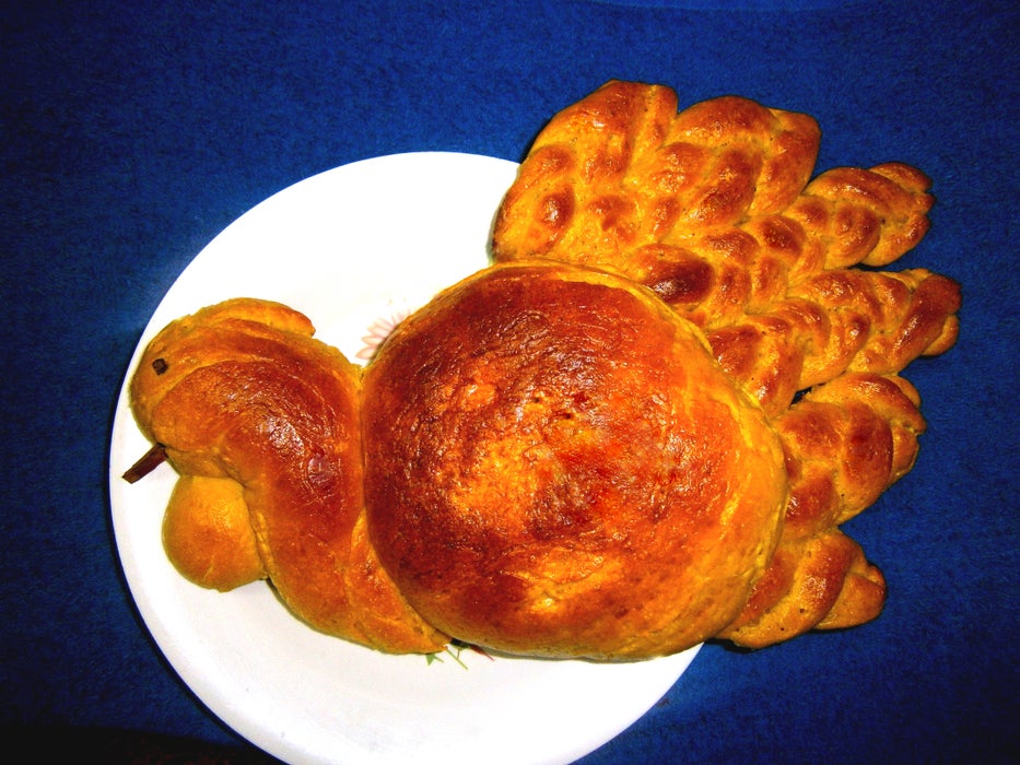 南瓜火鸡形哈拉面包