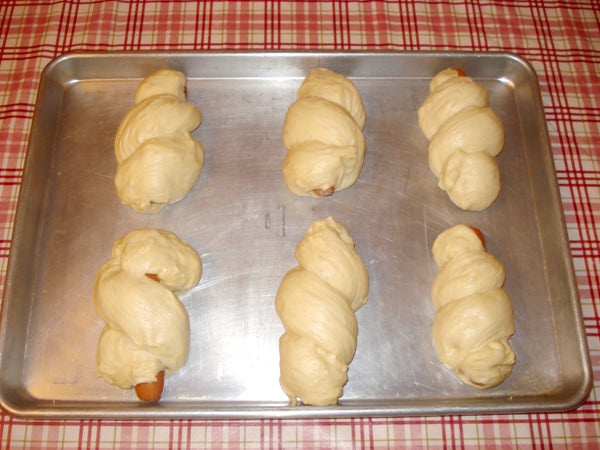 Twist Dough Around Hot Dog