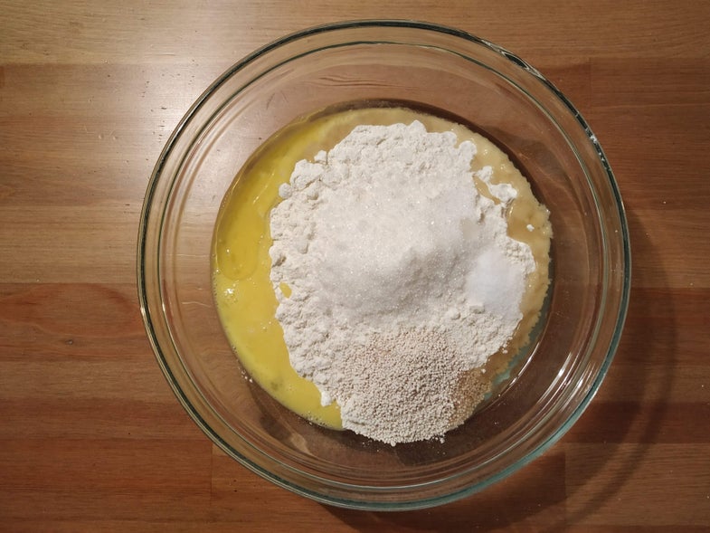 混合材料与第一次发酵