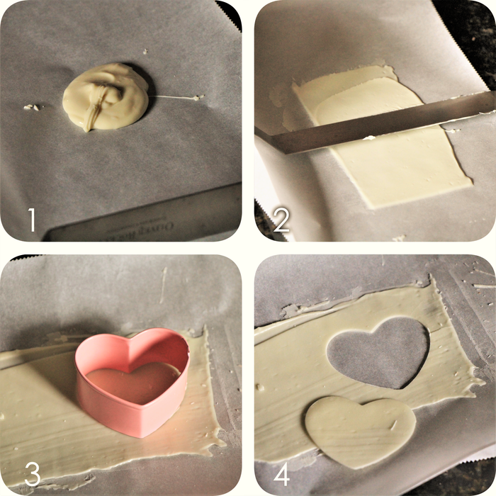制作装饰:白巧克力心形