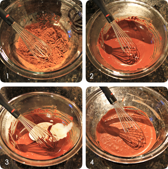 制作蛋糕:巧克力混合物