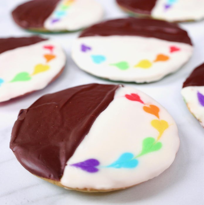 Rainbow Black and White Cookies