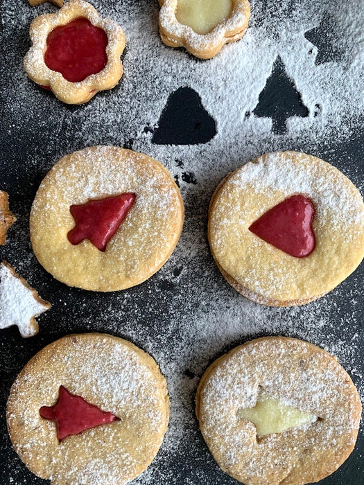 覆盆子果酱林茨饼干