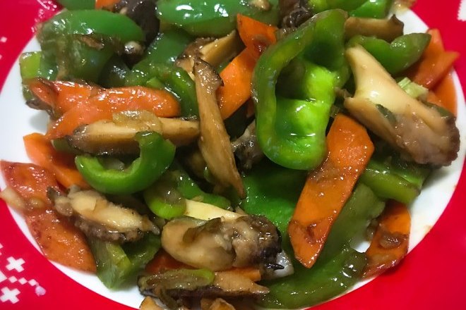 五彩炒鲍鱼